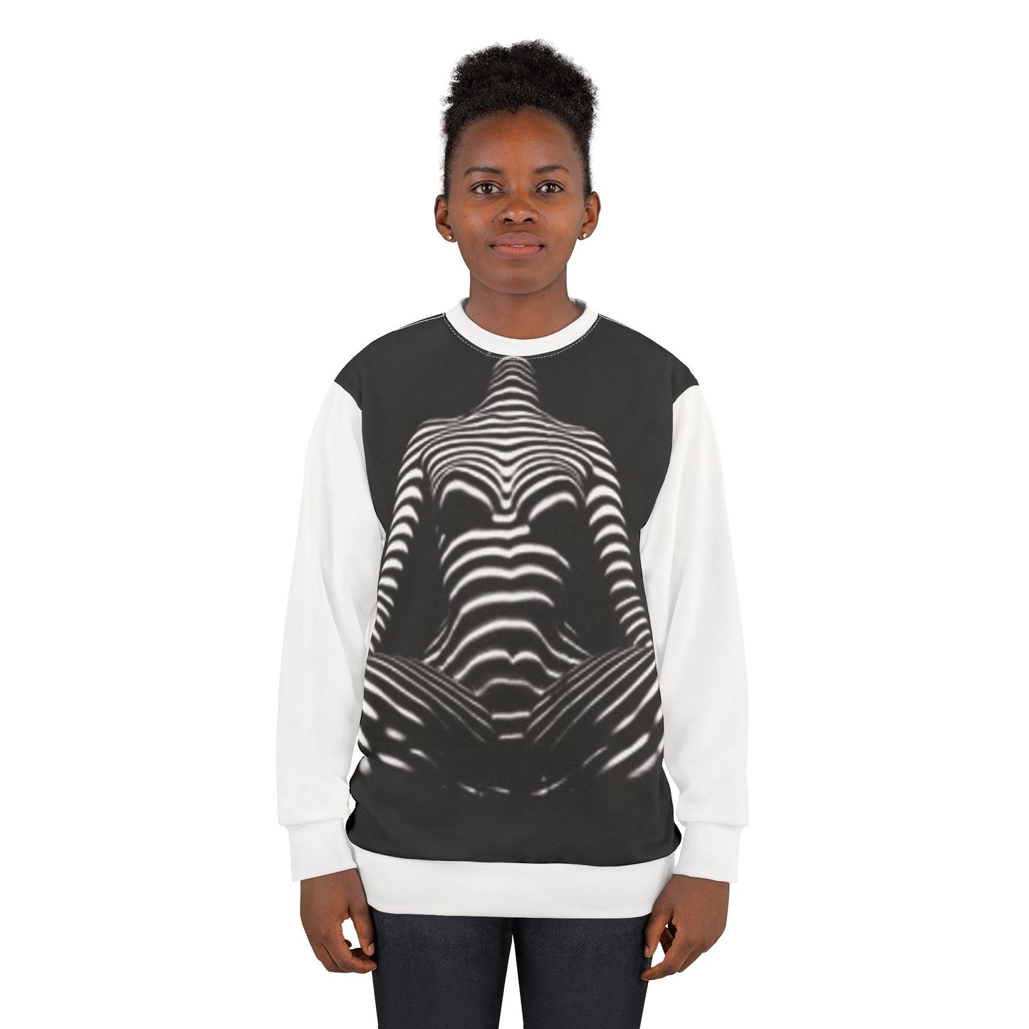 Sexy Body Art Striped Sweatshirt Unisex