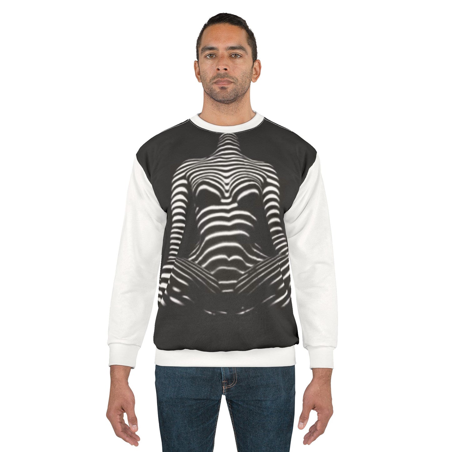 Sexy Body Art Striped Sweatshirt Unisex